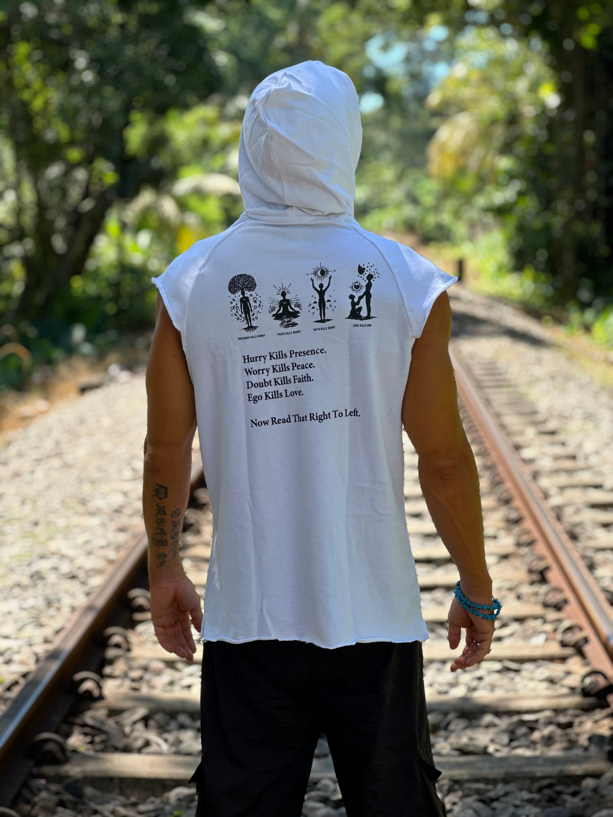 𝐒𝐎𝐔𝐋𝐎ᛉ𝐄 Free Spirit Sleeveless Hoodie – Charcoal & White
