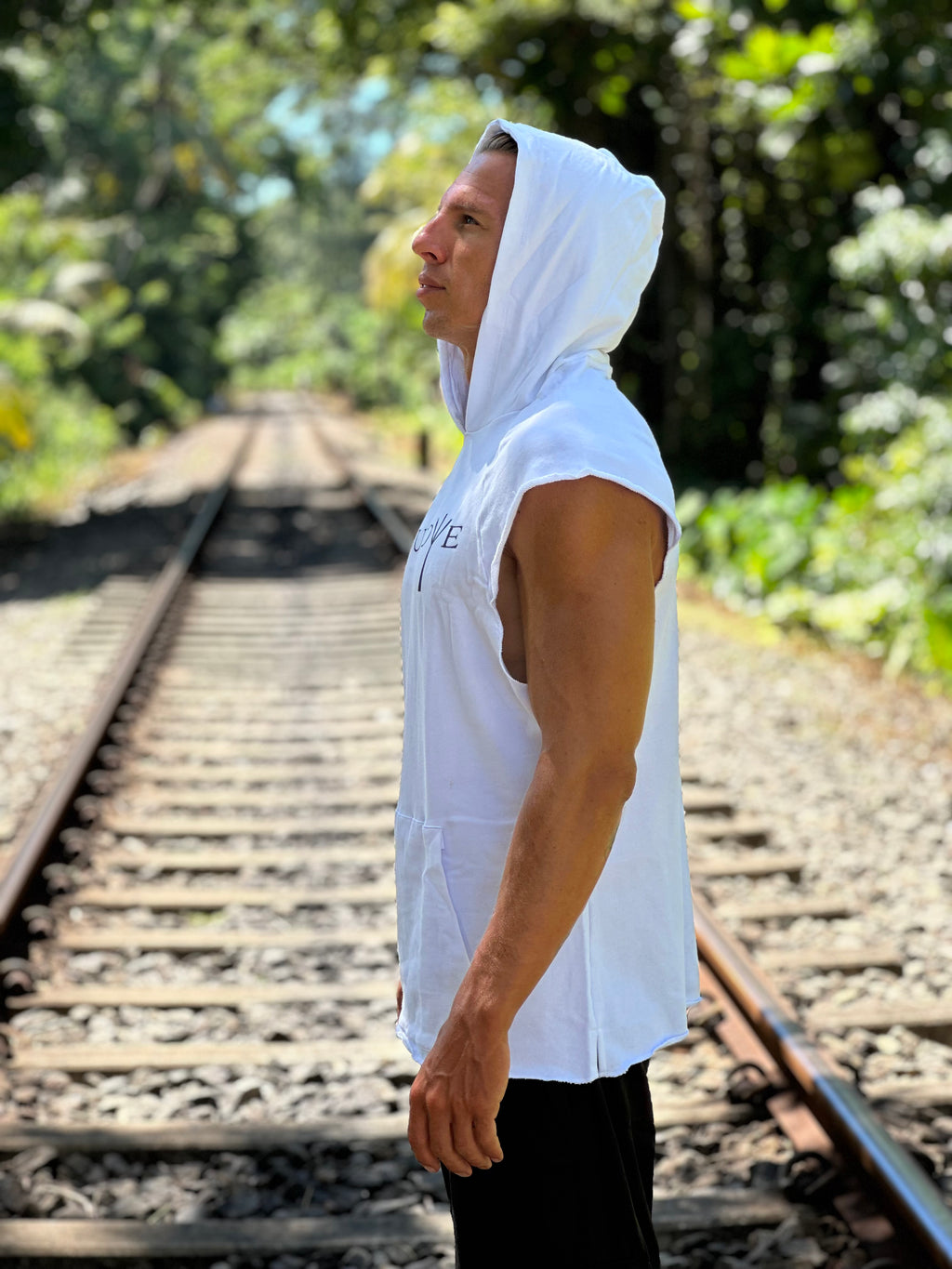 𝐒𝐎𝐔𝐋𝐎ᛉ𝐄 Free Spirit Sleeveless Hoodie – Charcoal & White