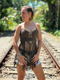 𝐒𝐎𝐔𝐋𝐎ᛉ𝐄 Handmade Macramé Fringe Top – One of a Kind