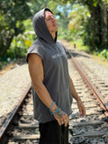𝐒𝐎𝐔𝐋𝐎ᛉ𝐄 Free Spirit Sleeveless Hoodie – Charcoal & White